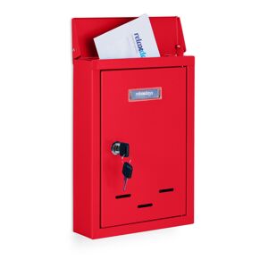 Poštová schránka s menovkou RD30685, červená